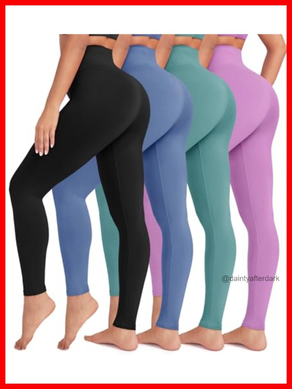 VALANDY Creamlush 4 Pack Women's High Rise Ankle Leggings Full Length & Capri